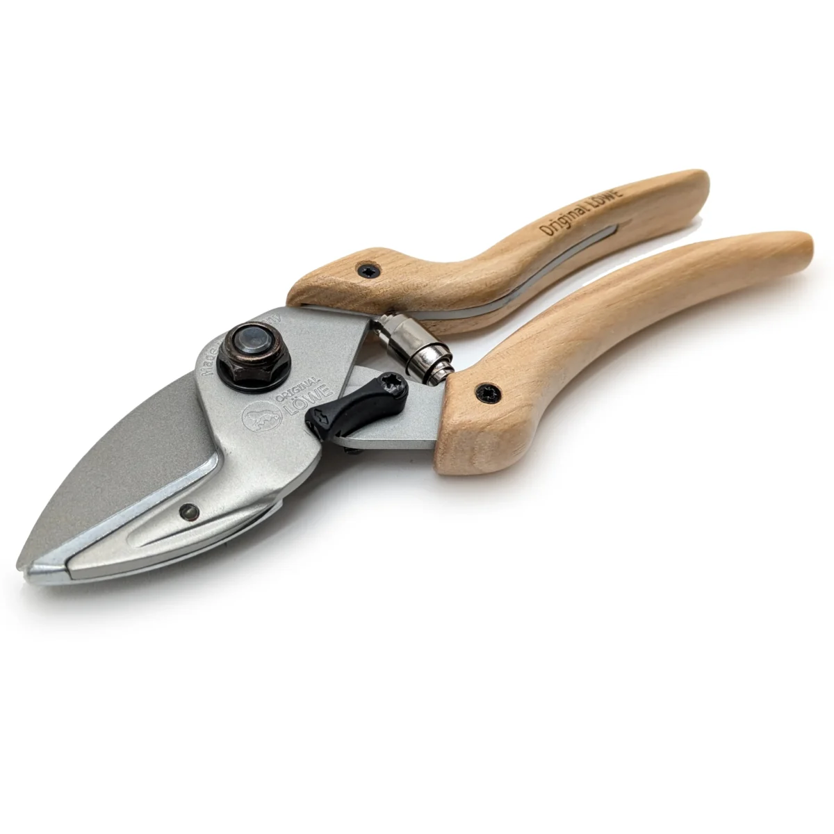 Tijeras de jardinería Mango de madera Nogal curvado hacia dentro