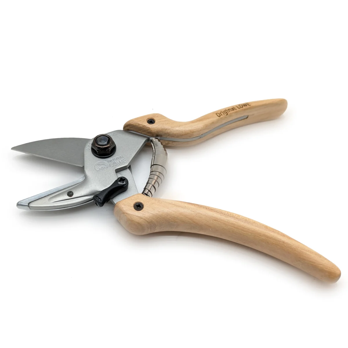 Tijeras de jardinería Mango de madera Nogal curvado hacia dentro