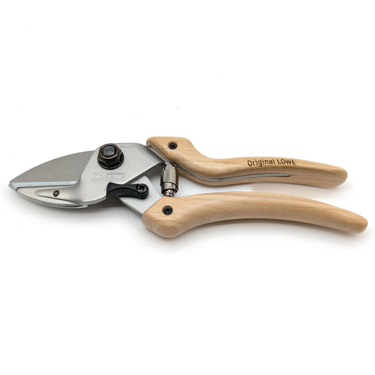 Tijeras de jardinería Mango de madera Nogal curvado hacia dentro