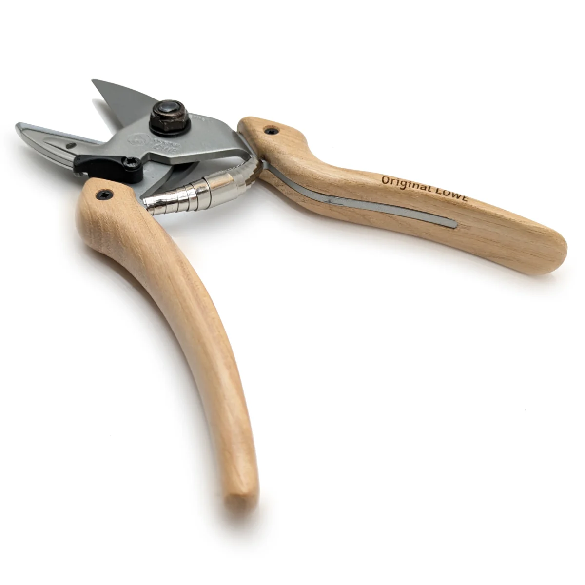 Tijeras de jardinería Mango de madera Nogal curvado hacia dentro