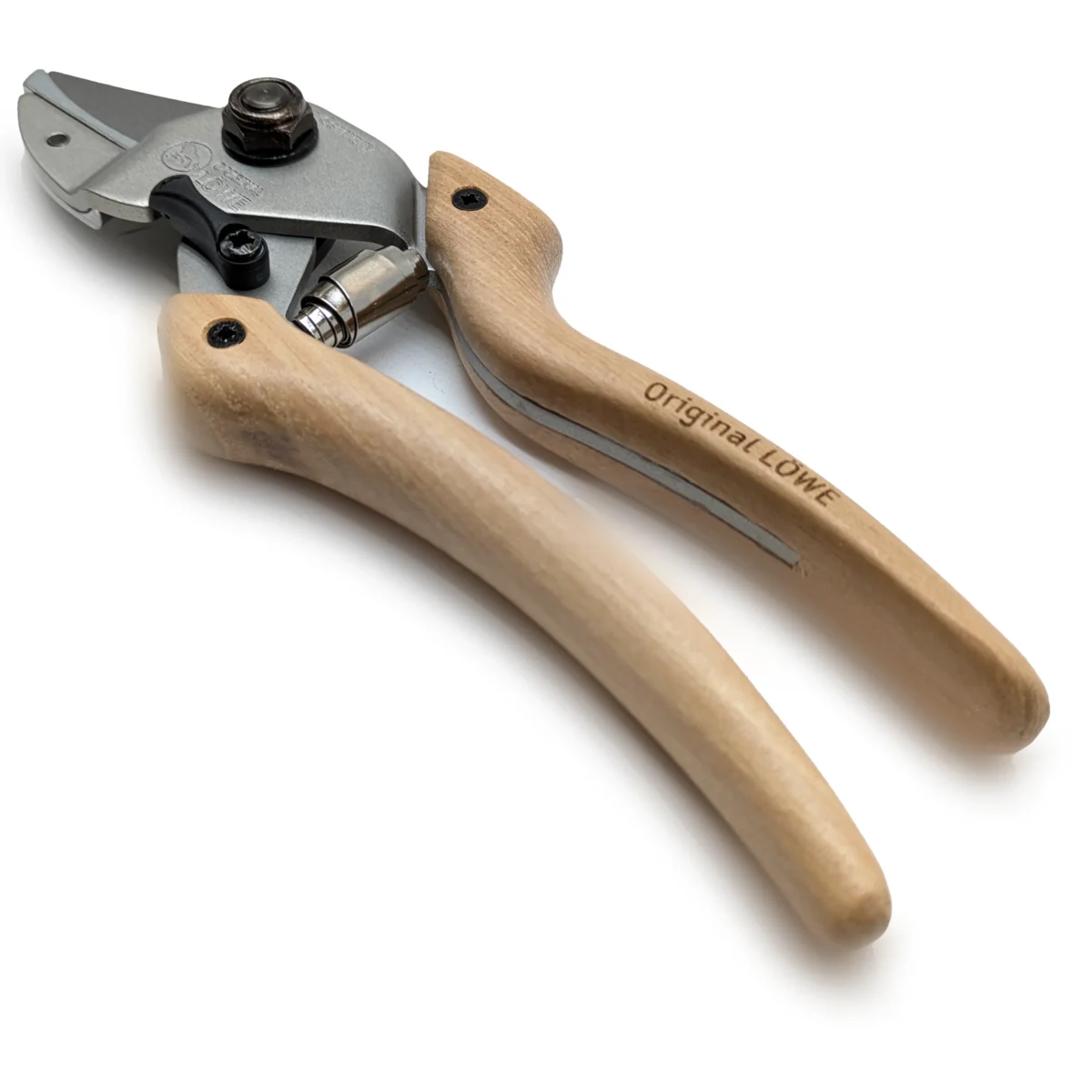 Tijeras de jardinería Mango de madera Nogal curvado hacia dentro