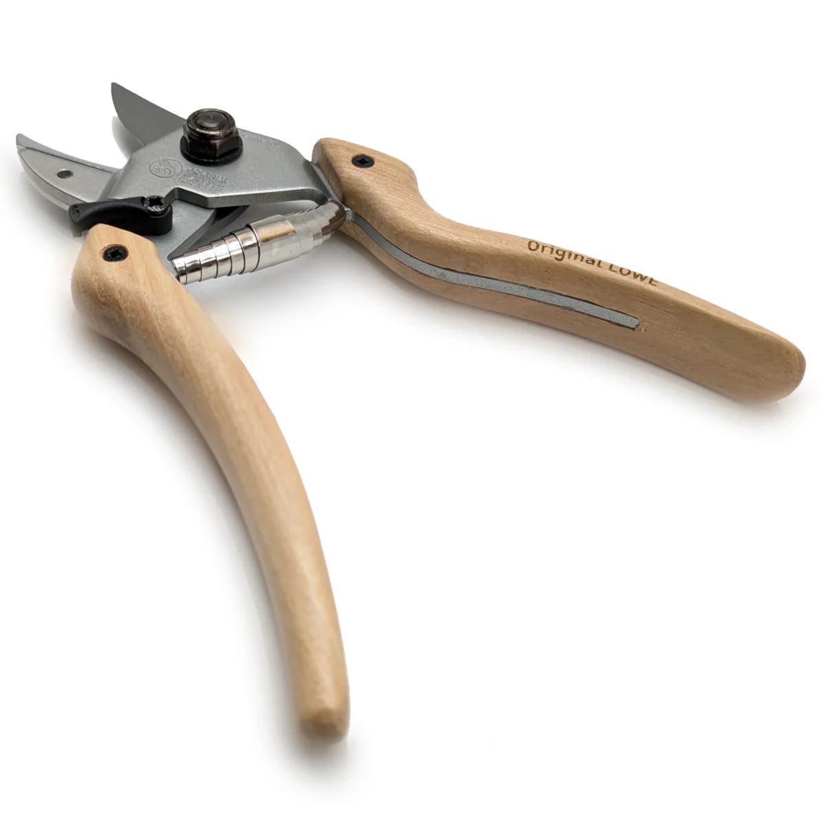 Tijeras de jardinería Mango de madera Nogal curvado hacia dentro