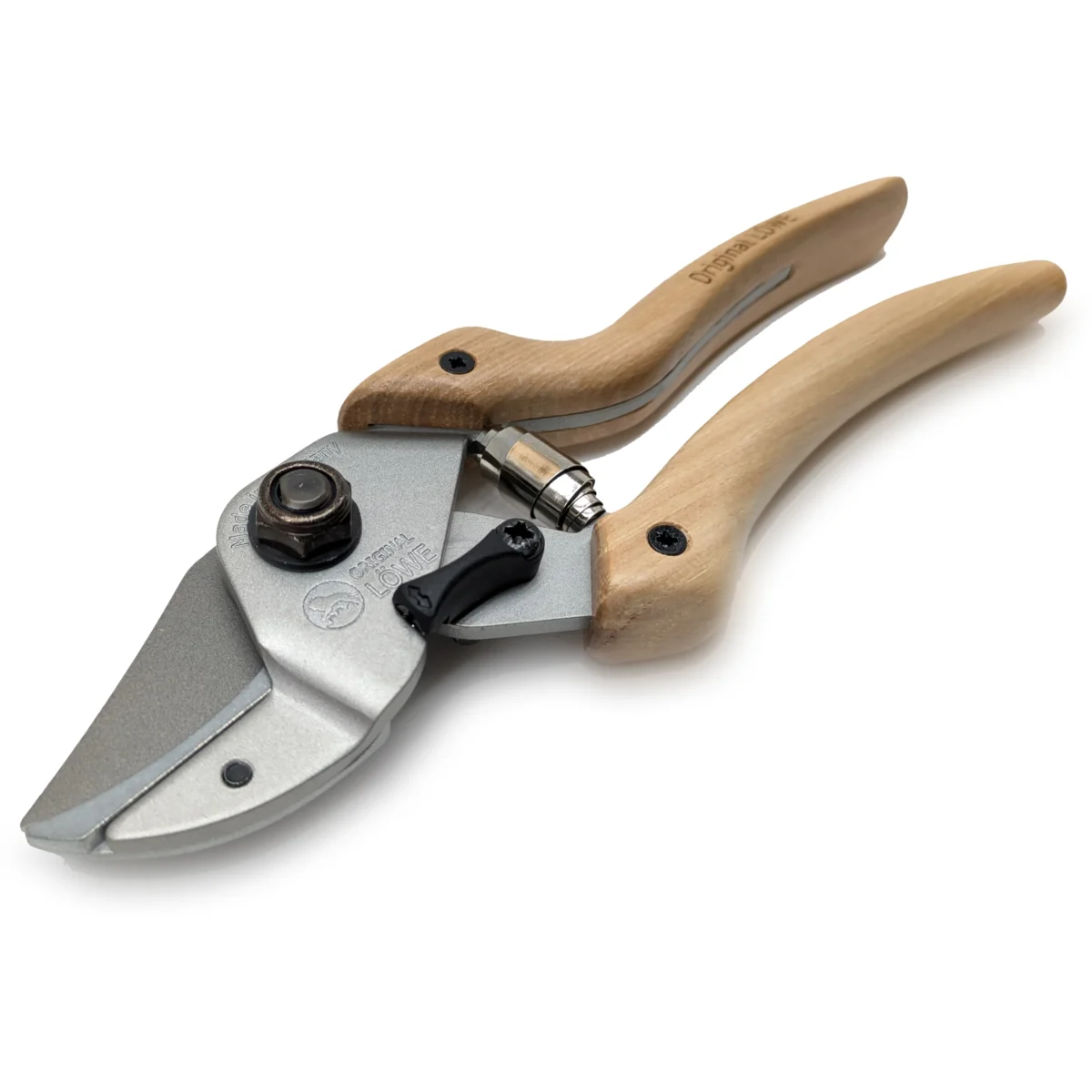 Tijeras de jardinería Mango de madera Nogal curvado hacia dentro