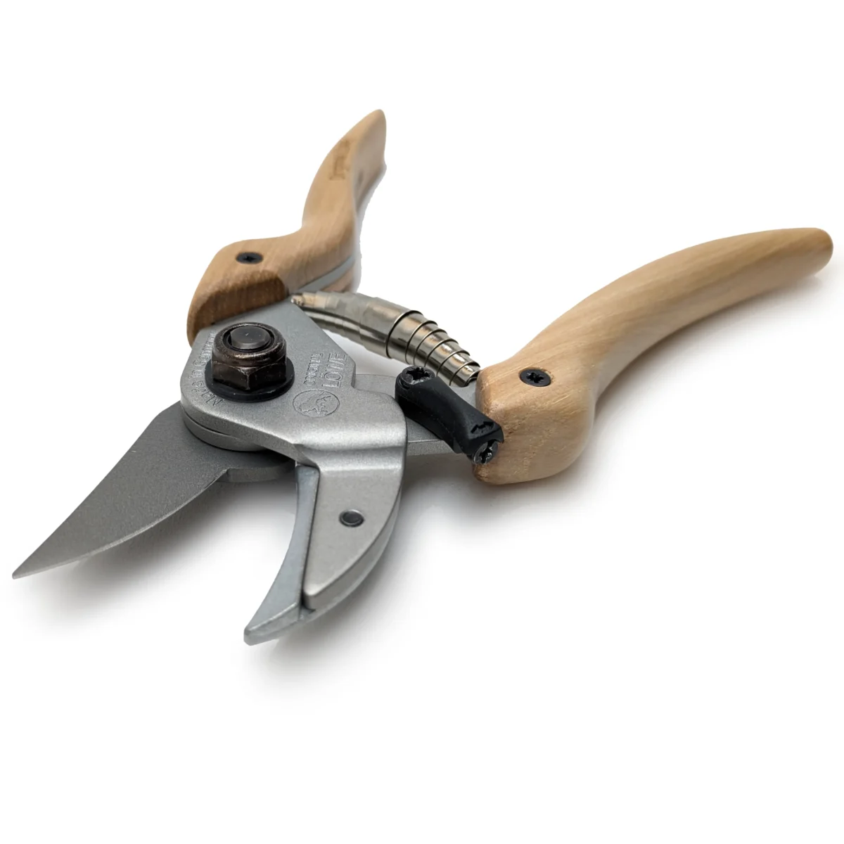 Tijeras de jardinería Mango de madera Nogal curvado hacia dentro